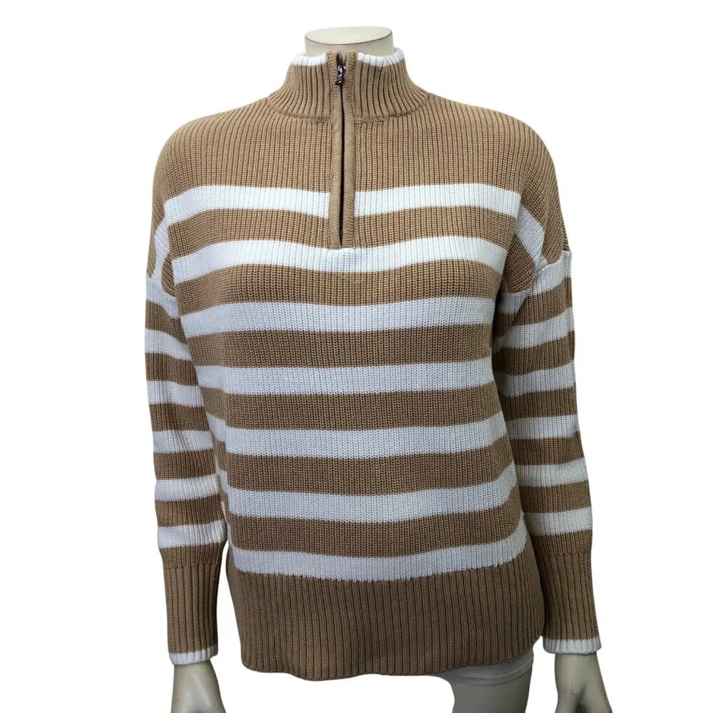 Lands' End Women's Quarter Zip Cotton Sweater Sm NWT‎ - Picture 2 of 7